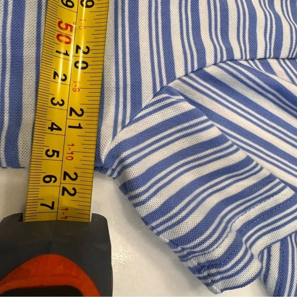 Ralph Lauren Golf Pro Fit Performance Mens Shirt Blue & White Stripe Sz L  NWOT